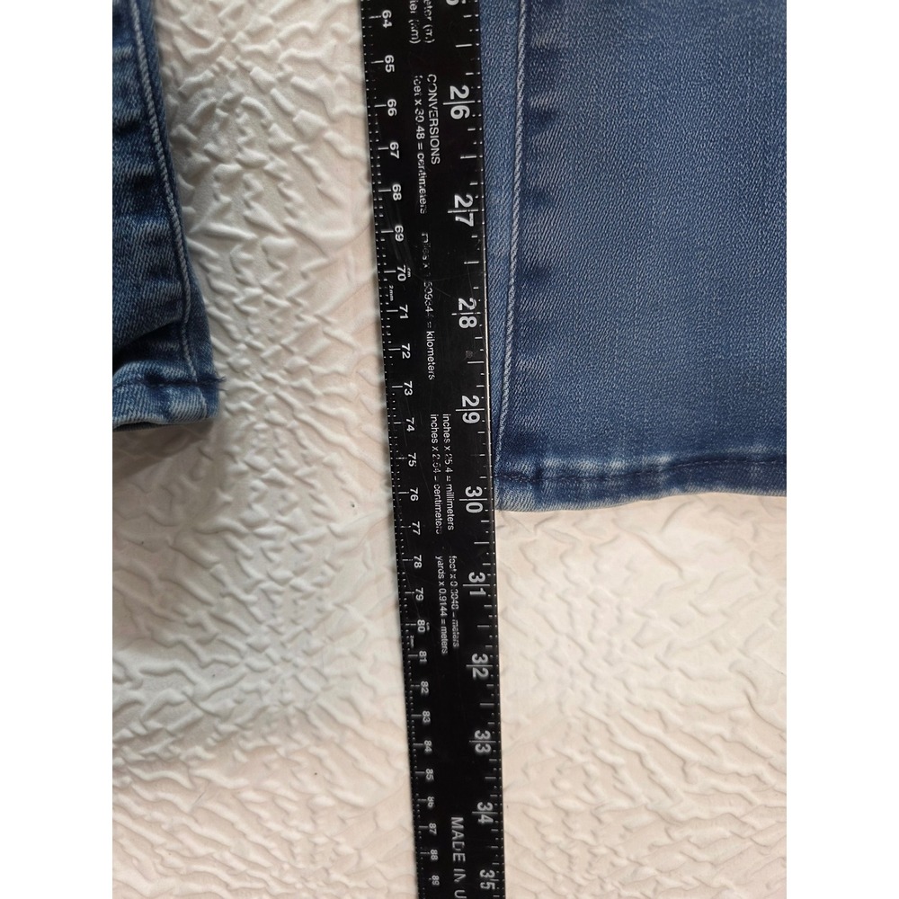 Quince Nina Pull on Stretch Flare Jeans Women Size L Laguna Blue Excellent Denim - Picture 7 of 12